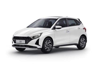 A photo of a Hyundai i20 - White (automatic).